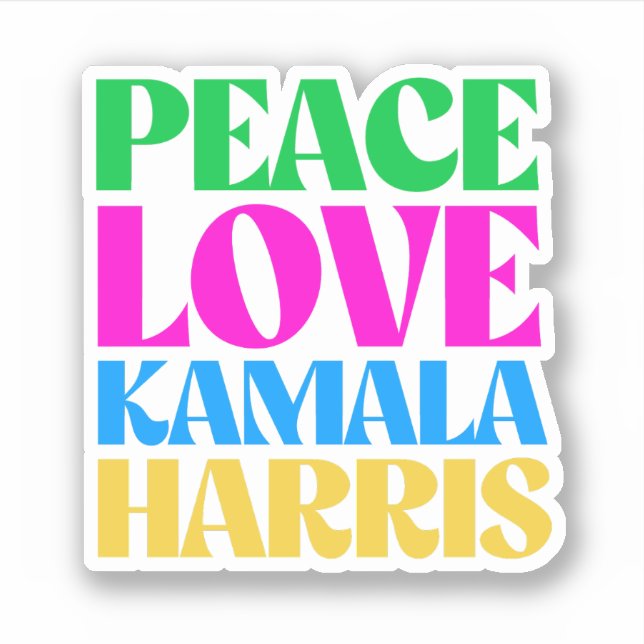 Adesivo Peace Love Kamala Harris (Frente)