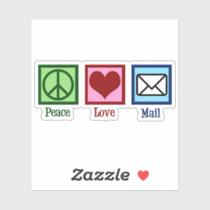 Adesivo Peace Love Mail
