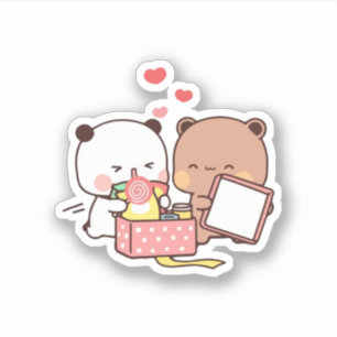 Adesivo Peach E Goma Mochi Bear Casal