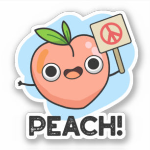 Adesivo Peach Funny Peace Fruta Pun