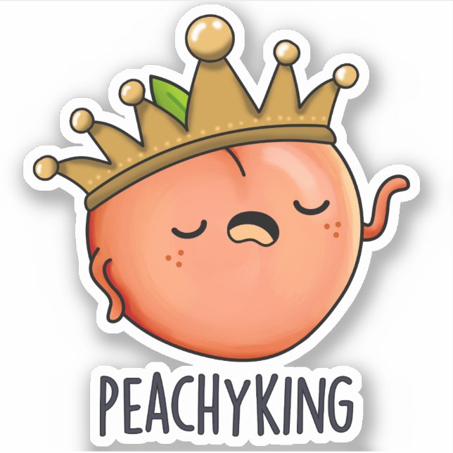 Adesivo Peachy King Engraçado Peach Pun (Frente)