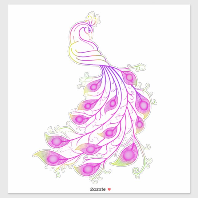 Adesivo Peacock Cor-de-rosa III (Folha)