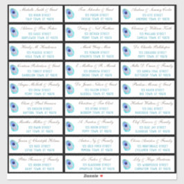 Adesivo Peacock Feather Modern Wedn Endereço de Convidado