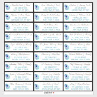 Adesivo Peacock Feather Modern Wedn Endereço de Convidado