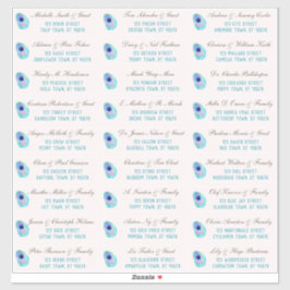 Adesivo Peacock Feather Modern Wedn Guest Address Stick