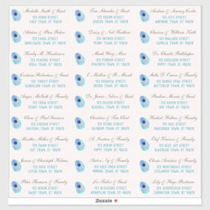 Adesivo Peacock Feather Modern Wedn Guest Address Stick