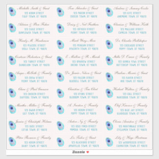 Adesivo Peacock Feather Modern Wedn Guest Address Stick