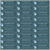 Peacock Feather Teal Modern Wedn Endereço de Convi