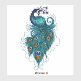 Adesivo Peacock Feather Teal Peacocks