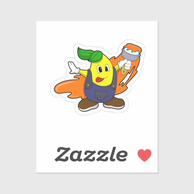 Adesivo Pear como Pincel com Pincel de Tinta (Folha)