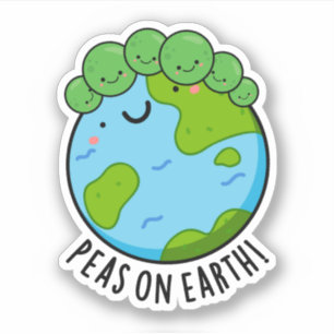 Adesivo Peas Na Terra Engraçado Veggie Peace Pun