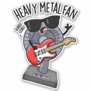 Adesivo Peça de Música Engraçada Com Ventilador Heavy Meta