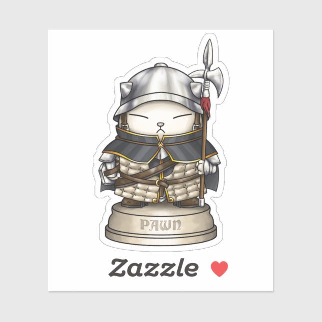 Adesivo Peça de Peão de Xadrez para Cat Real (Folha)