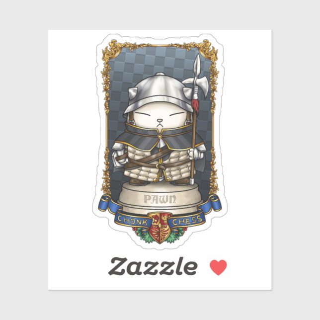 Adesivo Peça de Peão de Xadrez para Cat Real (Folha)