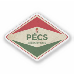 Adesivo Pecs Hungary Vintage