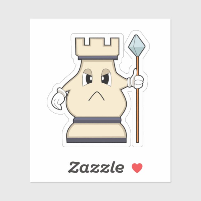 Adesivo Pedra do xadrez Rook em Chess.PNG (Folha)