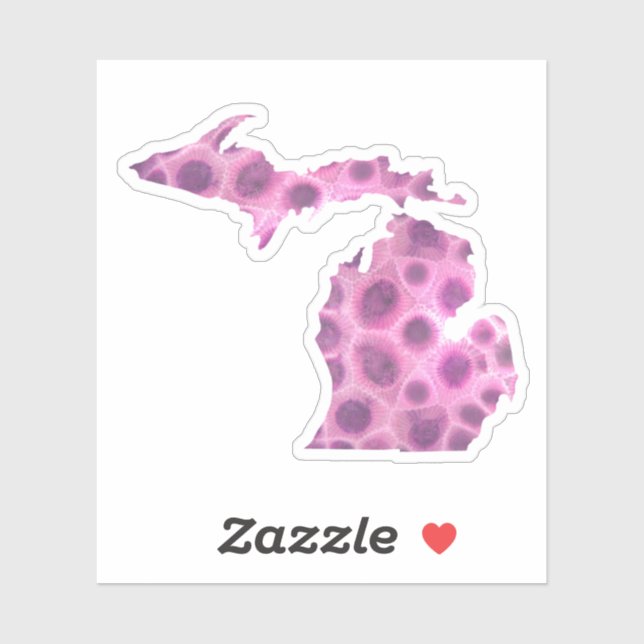 Adesivo Pedra Petoskey do Michigan | Estado do lago Excele (Folha)