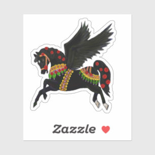 Adesivo Pegasus Carrossel Preto Kayemess