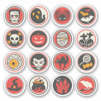 Adesivo Pegatinas circulares de Halloween Sticker