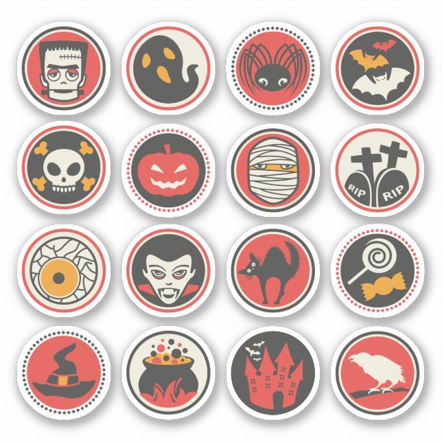 Adesivo Pegatinas circulares de Halloween Sticker (Frente)
