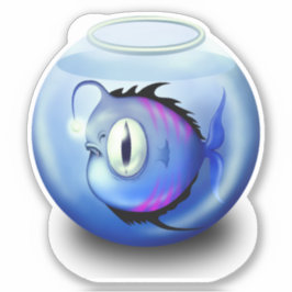 Adesivo Peixe-âncora aquário aquário tigela azul-branca