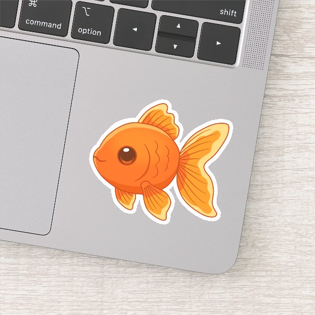 Adesivo Peixe Dourado de Desenho Animado Fofo (Detalhe)