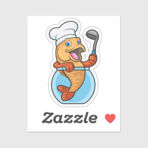 Adesivo Peixe em Vidro Cozinhado com Colher de Sopa