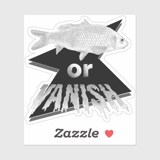 Adesivo Peixe ou Vinheta Escancarado - Monocromático (Folha)