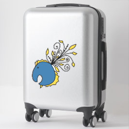 Adesivo Peixe-pavão azul e amarelo