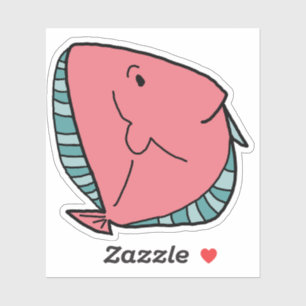 Adesivo Peixe rosa e verde