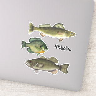 Adesivo Peixe Simples Moderno Adoro Pescar Minimalista