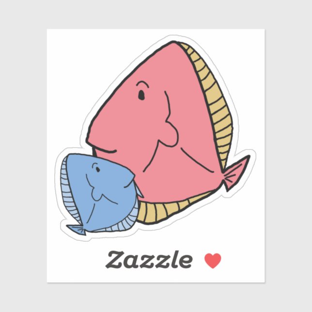 Adesivo Peixes azuis e amarelos (Folha)