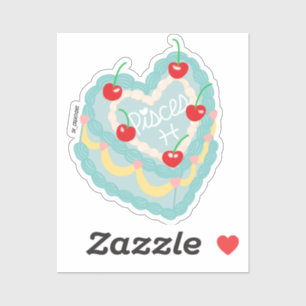 Adesivo Peixes Bolo do Coração