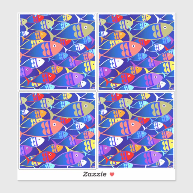 Adesivo Peixes Coloridos (Folha)