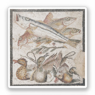 Adesivo Peixes e patos - Mosaico romano