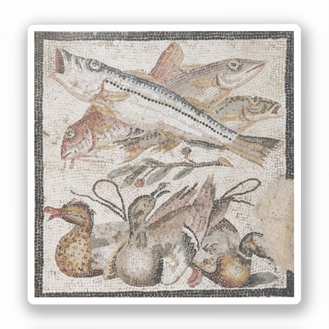 Adesivo Peixes e patos - Mosaico romano (Frente)