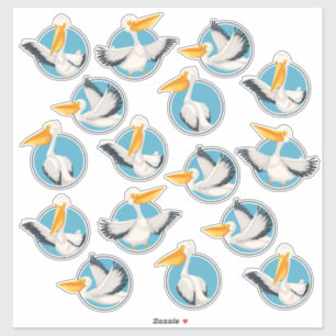 Adesivo Pelicanos Whimsical em Portholes