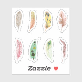 Adesivo Penas de cor da água bonito, coloridas