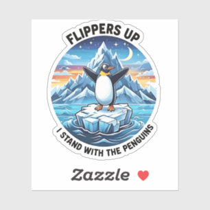 Adesivo Penguin Engraçado Resiste Protesto Contra Tarrifs