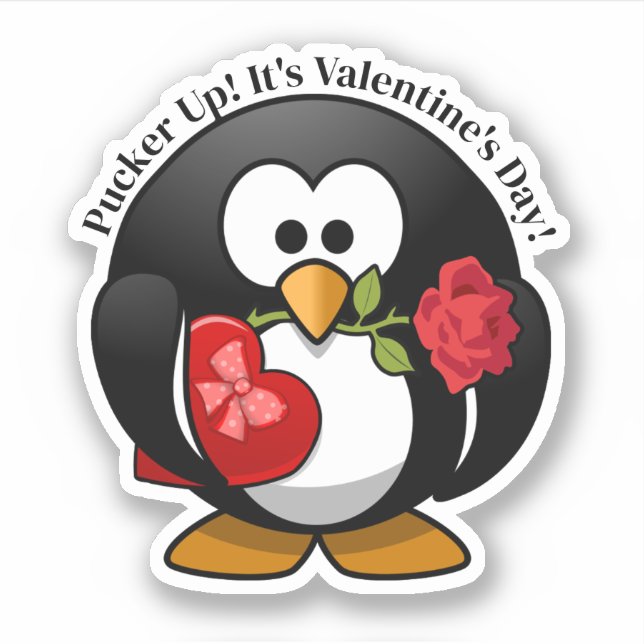 Adesivo Penguin Gifts For Valentine's Day (Frente)