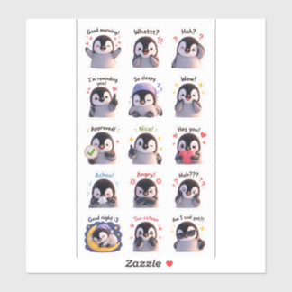 Adesivo Penguin Moodies – Pacote de Stickers de Expressões