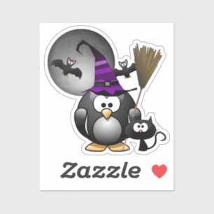 Adesivo Penguin Witch Halloween
