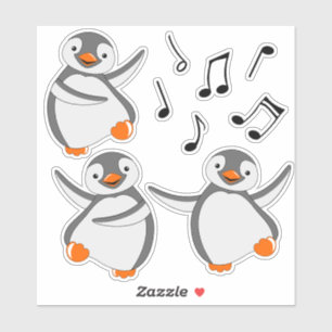 Adesivo Penguins dançantes vinil Stickers