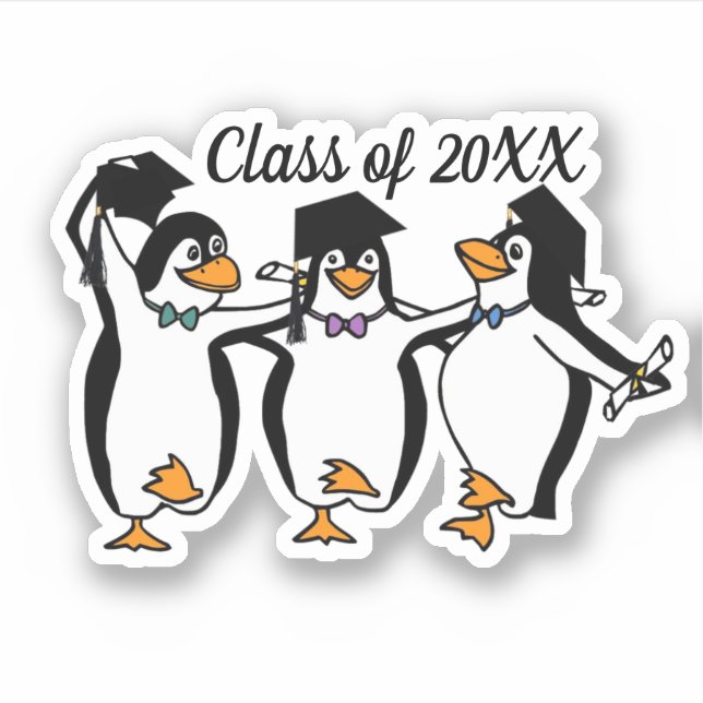 Adesivo Penguins Dançarinos de Graduação (Frente)