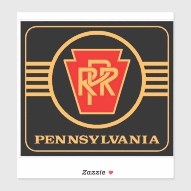 Adesivo Pennsylvania Railroad Black and  Gold large Square (Folha)