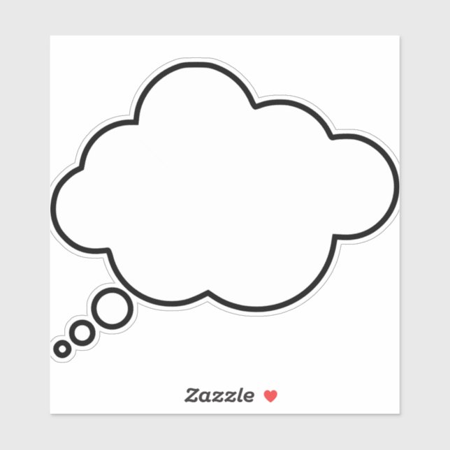 Adesivo pensamento em balões-bolhas (Folha)