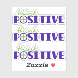 Adesivo Pense em azul verde positivo mais slogan de texto