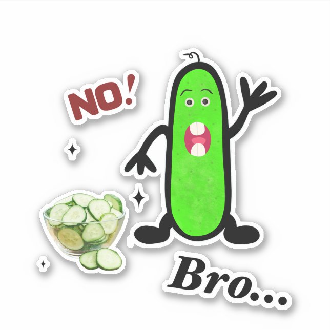 Adesivo Pepino engraçado (Frente)