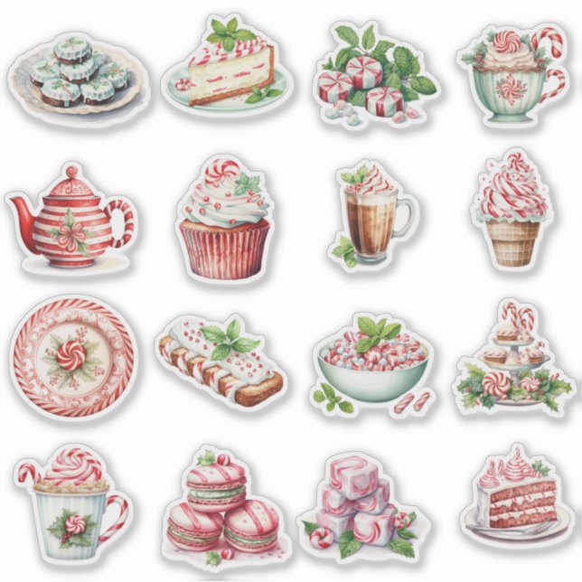 Adesivo Peppermint trata vermelho e verde (Frente)