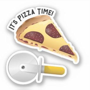 Adesivo Pepperoni Pizza e Pizza Cutter